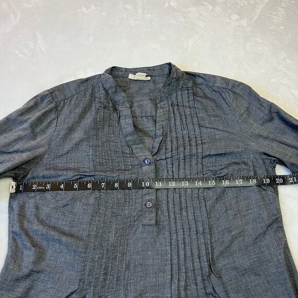 Style & Co. Quarter Button Up Chambray Tunic Top Size S Lightweight Lace Boho - Picture 9 of 11
